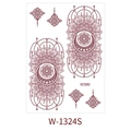 Waterproof henna temporary tattoo sticker W-1324S with red mandala moon designs - Deep Red Moon Pendant Mandala (W-1324S)