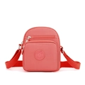 Kleine Nylon Umhängetasche für Damen, lässige Mehrfachtaschen Reise Handy Tasche. - Rosa