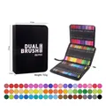 Lot de 60 feutres aquarelle à double pointe avec une housse de rangement en toile noire - 60 Couleurs Corps Noir avec Sac CD
