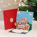 3D Pop-up Christmas card set with Santa and pink bunny design including red envelope - Extreme Sports / 12x12cm (Including Envelope/Sticker)