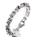 Bracciale punk retrò a maglie ossee in acciaio al titanio invecchiato con moschettone - Stile Catena Meccanica a Maglie Ossee (KB164110-KJX)