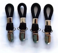 Set of 4 heavy duty black cotton rope towel clips with rust-proof metal grip hooks - Thick Twill Black