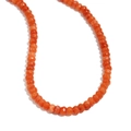 Collana placcata oro 18K con perline di pietra agata sfaccettata color rosso-arancio - Collana in Pietra Naturale di Agata Rossa (Oro)