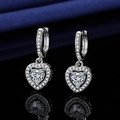 Elegant S925 sterling silver heart-shaped stud earrings with sparkling cubic zirconia - A Pair Of Platinum-gold Led-132