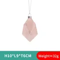 Pendaglio geometrico in vetro rosa con asola d'argento per l'albero di Natale - Stile Geometrico Rosa 02