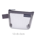 Custodia grigia in rete di nylon 12x8x3cm con trama semitrasparente e manico laterale corto - 12×8×3cm / Grigio