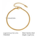 3mm gold snake chain anklet detail with length 20+5cm and stainless steel material info - Wide Flat Snake Chain Style (YYA023029)