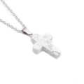 Minimalist stainless steel chain necklace with cross pendant featuring white marble stone texture - White Howlite Cross