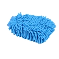Blue chenille microfiber wash mitt with thick coral velvet pile for car detailing - 80g / Double Sided Chenille Light Blue