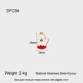 Christmas snowman glove pendant in stainless steel with red and white epoxy snowflake - White Red Snowflake Gloves DFC94