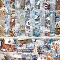 Snowy Villages 6x6 inch paper pad for scrapbooking with 24 sheets of heavyweight cardstock - R2463 24 Sheets