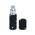 Mini 10ml travel perfume spray bottle with luxury black rhinestones and silver pump - 10ml / Black Zirconia