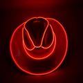 Luminous red LED cowboy hat with holographic pearl finish for Halloween party events - Adult-Rose Red
