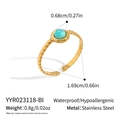 Details zu den Maßen des 18K vergoldeten Rings mit Türkisperle und Edelstahl-Spezifikationen - Himmelblauer Stil (YYR023118-BI)