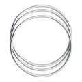 Set di tre braccialetti rigidi impilabili in argento con design tondo minimalista - Set di 3 anelli lucidi argento (30080)