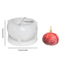 Halloween brain-shaped silicone mold with 5.5cm height and textured candle sample - Brain