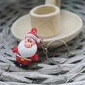 Christmas Santa Claus keychain made of soft PVC rubber with festive red and white details - Small Christmas Soft Glue Keychain Bearded Santa