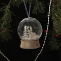 Pallina di Natale trasparente con foresta innevata in miniatura e base color oro champagne - Albero di Natale Alce della Foresta