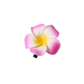Sweet pink and white gradient frangipani flower hair clip with pearl for beach vacation - 6cm / Rose Red