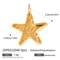 Gouden zeester hanger set van roestvrij staal, 3 stuks waterdichte sieraden - Zeester Stijl (JDP0212048)
