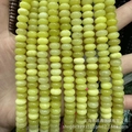 Natural light yellow-green gemstone abacus beads for handmade bracelet DIY jewelry - 5*8mm (approx. 73 pcs/strand) / Light Southern Jade