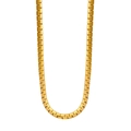 Detail of 18K gold stainless steel flat pearl chain with high-shine metallic finish - 4mm-60cm / Gold