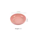 Pink round plastic fruit bowl with a matte texture, measuring 145mm by 35mm size - Pink-Deep Round Dish