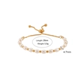 Gold-plated stainless steel bracelet with freshwater pearls and adjustable chain toggle - Freshwater Pearl Adjustable Drawstring Bracelet - Gold