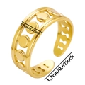 Detail view of gold hollow circular ring showing dimensions 0.7cm width and 1.7cm diameter - Gold (J671-G)