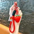 Leuke hars aardbei sleutelhanger schattige tassenhanger auto sleutelketting cadeau fijn - Rood - Hars Aardbei Hanger