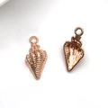 Rose gold shell pendant charms for DIY necklace making, front and back view - Long Ocean Shell / 8x18mm / Rose Gold