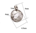 Perla in acciaio inox lucido con foro grande e occhiello, altezza 9mm per gioielli - 9x6.5x4mm / Color Acciaio