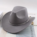 Classic grey felt cowboy hat with sparkling silver rhinestone band on minimalist props - One Size 57-58cm / Four-Row Rhinestone Band / Gray