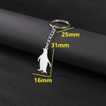 Silver stainless steel penguin keychain with dimensions: 25mm ring and 16mm pendant - Silver