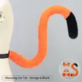 Cosplay set featuring orange and black plush cat tail with matching animal accessories - One Size / Meow Cat Tail-Orange Black