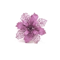 Glittery purple artificial Christmas flower with hollow petals for tree decoration - Light Purple