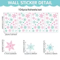 Guide des tailles pour 104 autocollants de fenêtre flocon de neige roses et bleus - Ensemble Flocons Rose et Bleu 4 Feuilles (CT24Y12565T_T)