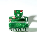Green Christmas hair claw clip with festive marble texture and holiday patterns - Green Square Christmas Pattern