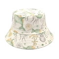 Cappello da pescatore reversibile bianco con stampa marina e motivi di pesci - M (56-58cm) / Bianco Balena