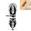 Retro silver vajra stud earring in punk style with size dimensions 12.9mm by 4mm - Vajra - Vintage Silver
