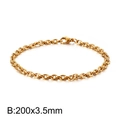 Minimalistische gouden titanium stalen O-schakelarmband heren, maat 200x3,5mm - Goud 3.5mm Dik (KB113953-Z)