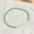 Natural light green faceted stone bead bracelet with a silver cross charm for women - Silver Plated Light Green