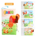 Farm theme soft baby cloth book with 3D tails and sensory teething parts for infants - Farm Animal Tail Book (Farm/115-91D)