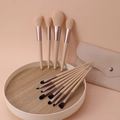 Morandi 12pcs professional makeup brush set with wooden handles and beige storage bag - 12Pcs Morandi Brushes (Without Case)