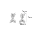 Silver stainless steel mermaid tail pendant charm with size dimensions 17x10mm - Steel Color Mermaid Tail-658