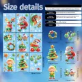 9-sheet set of Christmas window static stickers with 80 pieces of trees and reindeer - Christmas Cartoon Style (QC3044) / 20*30cm*9 Sheets
