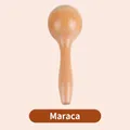 Natural wooden maraca shaker toy for infant sensory development and rhythm training - Natural Wooden Maraca