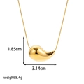 Minimalist 18k gold-plated stainless steel teardrop bean pendant necklace for women - Gold Bean Shape Pendant Necklace (TN3293-G)