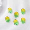 Macro detail of 3D resin ice pop nail charms with gradient yellow to green texture - 6pcs Set / Grass Green