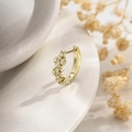 Luxurious gold-plated huggie earring featuring zircon inlay on a textured white surface - Light Coffee Gold Cross Buckle (Single)